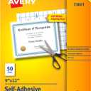 Avery Clear Laminating Sheets, 9" x 12", Permanent Self-Adhesive, 50 Self-Laminating Sheets, Great for Protecting Documents, Photos, and Signs More (73601)
