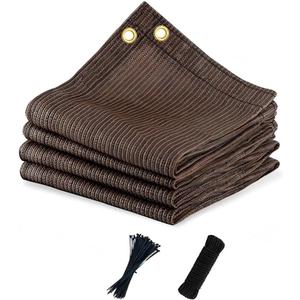 90% Sun Shade Cloth for Patio, 12x20 Ft Breathable Sunshade Fabric for Garden, UV Resisant & Privacy Protection Shade Screen for Pergola, Backyard, Deck, Balcony, Mocha