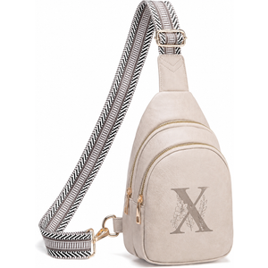 Viverte Crossbody Bags for Women Initial Sling Bag Cross Body Fanny Packs Personalized Gifts for Mom Women Wife, Cloud Gray Letter X
