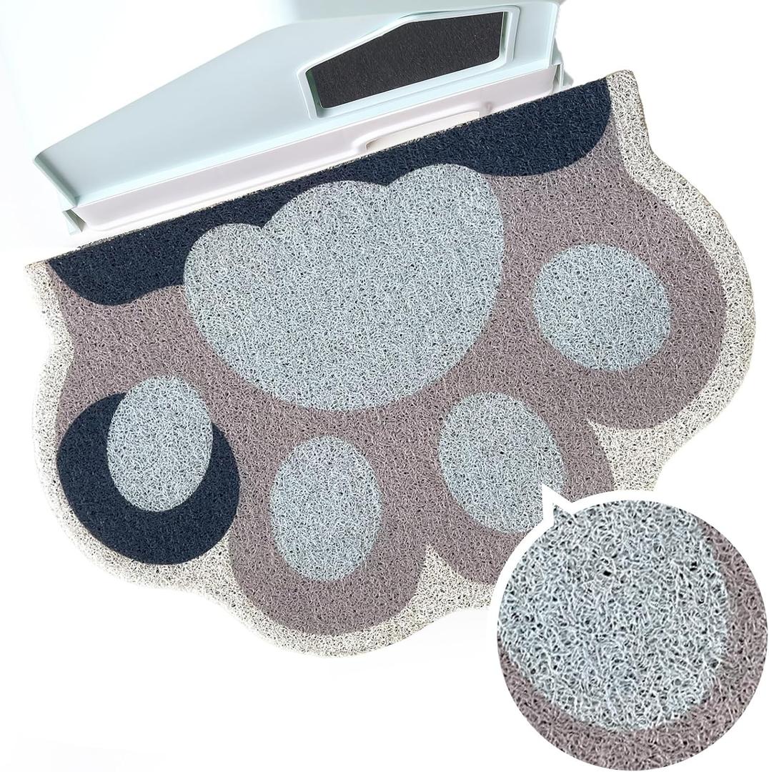 Cute Cat Litter Mat 24x16, Litter Box Mat, Litter Trapping Mat, Soft on Kitty Paws, Easy Clean, Anti Slip, Pet Accessories, Door Floor mats - Blue Grey60*40