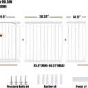 Extra Wide Baby Gate 85.8-90.5 Inch, Pressure Mounted No Drilling, for Stairs & Doorways, Metal White Indoor Safety Gate for Kids and Dogs