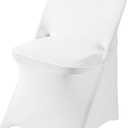 Ascoza 100 Pack White Spandex Folding Chair Covers in Stretch Washable Fabric for Wedding, Party,Holidays,Celebration and Other Special Events