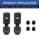 26Pcs 3030 Inside Joint Corner Brackets Set with Screws Black, 3030 Inside Corner Angle Connector for 30 Series Aluminum Extrusion Hardware Accessories