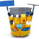 Trash Can Caddy Bag | Fits 32-55 Gallon Can | 12 Pockets | Heavy Duty Vinyl Construction Organizer for Cleaning & Janitorial Duties