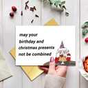 2 x Funny Christmas Birthday Card for Him Her, Hilarious Santa December Birthday Card for Boys Girls Friend Family, Humorous Xmas Holiday Birthday Cards for Men Women (#7)