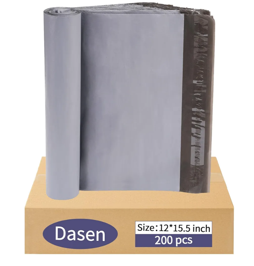 Dasen 200pc Poly Mailers 12x15.5 Inches,Shipping Envelopes Self Seal Mailers Bags Waterproof and Tear-Proof Packaging Bags, Shipping Bags for Clothing