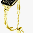 BDJXCUSA for Apple Watch Bands for Women, Bling Metal Strap for Apple Watch Series 11,10, Slim Stainless Steel Replacement for iWatch 9,8,7,6,5,4,SE3,SE 2nd,Ultra 3,2,1, 38mm,40mm,41mm 42mm 44mm 45mm 46mm 49mm Gold