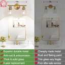 Zarbitta 2-Light Bathroom Light Fixtures, Brushed Gold Vanity Light, Modern Vanity Lights with Clear Glass Shade, Bathroom Wall Lamp for Mirror Kitchen Living Room Hallway Cabinet Porch