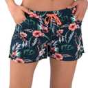 Actleis Womens Swim Shorts UPF50+ Board Shorts Quick Dry Beach Shorts Drawstring Sports Summer Bottom (Large, Cattleya)