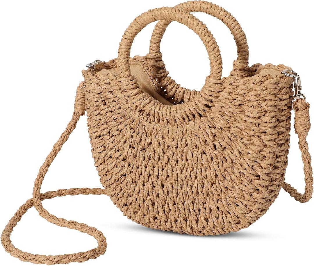 Avisky Beach Purse Straw Crossbody Bags for Women Straw Purse Beach Bag Woven Summer Purses for Women 2026