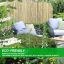 Jollybower 4ft x 13ft Natural Bamboo Slat Fence, Outdoor Split Bamboo Fencing, Decorative Privacy Screen for Garden Backyard Balcony