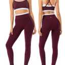 2 Pieces Workout Sets for Women,Seamless Yoga Leggings with Padded Sports Bras,Athletic Matching Outfits,Gym,Casual, Medium
