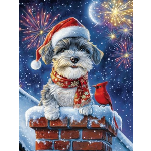 LOMSIOY DIY 5D Diamond Art Kits for Adults, Christmas Day Diamond Painting Kits for Beginner, Animal Diamond Art with Round Full Drill Rhinestone Crafts Gem Arts for Home Wall Decor 12 * 16 inch19353
