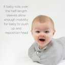 SwaddleDesigns Transitional Swaddle Sack, Arms Up Half-Length Sleeves & Mitten Cuffs, Swaddle for Newborn Transition to Baby Sleep Sack Wearable Blanket, 3-6 Month, 14-21 lb, Gray with Striped Trim