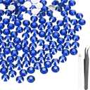 MECCANIXITY 3000pcs SS16 4mm Flatback Crystal Rhinestones, Resin Crystal Gems with Tweezer Dotting Pen Non Hotfix for Bedazzling Tumblers Mugs Bottles Nail DIY Crafts, Dark Blue