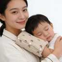 TEUOPIOE Baby Feeding Arm Pillow, Soft Cotton Multi Functional Bottle Nursing Pillow for Newborns,Expandable Breastfeeding Arm Support Cushion for Mom and Baby, Portable and Washable (Brown)