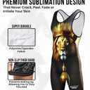 Exxact Sports Sublimated Adult & Youth Wrestling Singlet - Premium Powerlifting Singlet for Men & Boys, Unisex Singlets (Lion)