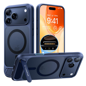 TORRAS Strong Magnetic & Seamless Stand for iPhone 17 Pro Max Case, Fit for MagSafe, Military Grade Drop Protection, Invisible Adjustable Kickstand, Camera Control Button, Translucent Matte Deep Blue
