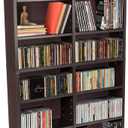 Atlantic Oskar Adjustable Media Cabinet - Holds 464 CDs, 228 DVDs or 276 Blu-rays, 12 Adjustable and 4 fixed shelves PN in Espresso