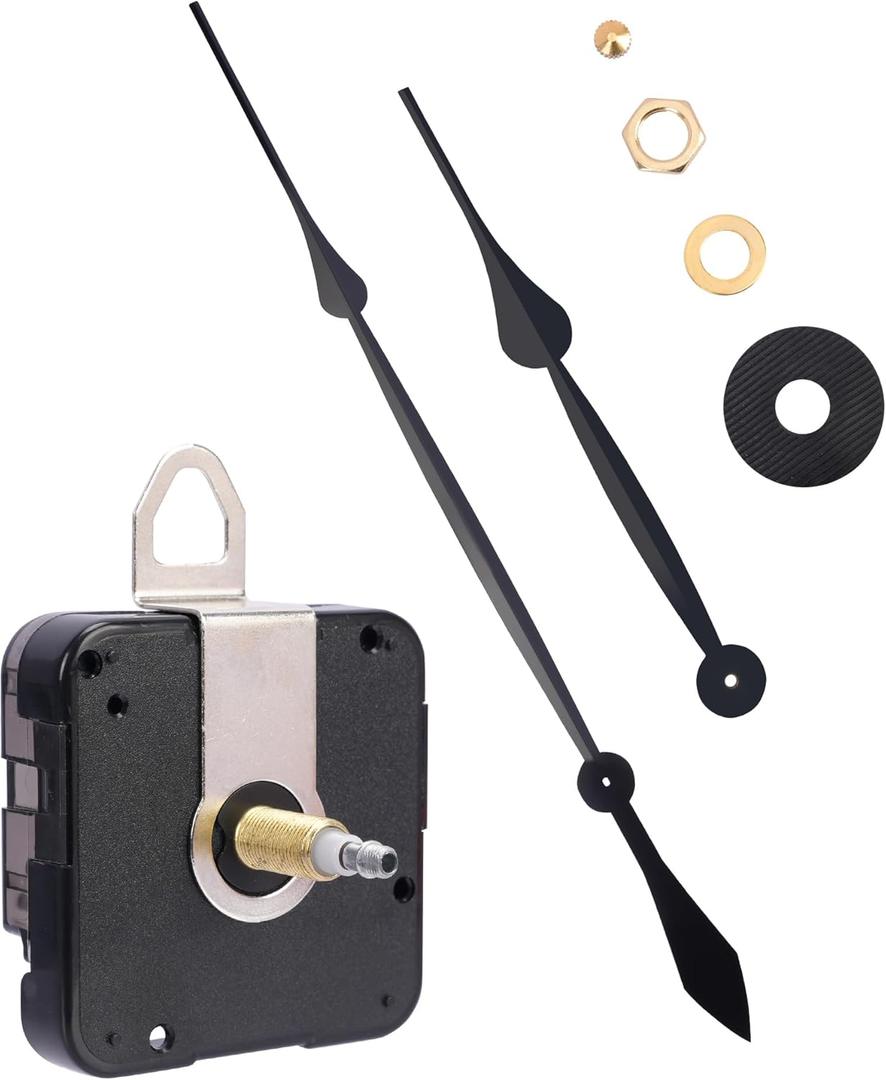 High Torque Clock Movement with 17.7" Clock Hands  Large Wall Clock Motor Replacement for 36" to 50" DIY Clocks  Battery-Operated, Clock Mechanism Kit (Total Shaft: 15/16 inch)