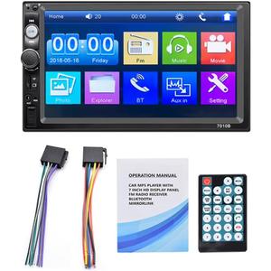 7 inch car Stereo MP5 Player, 2 Din Car Radio HD Touch Screen Support Mirror Link/BT/USB/AUX/FM/MP5
