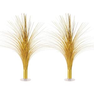 Beistle 2-Pack Metallic Spray Centerpiece, Shimmering Gold Decoration for New Years, Awards Night, & Birthday Parties, Table Decor for Events, 19"