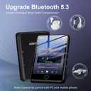 2.8" Display Bluetooth MP3 Player, Portable HiFi Music Player with Bluetooth 5.4, FM Radio, HD Speaker, E-Book, Voice Recorder & Earphones, Black