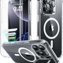 ESR for iPhone 16 Pro Max Case with Stand, Camera Control Button Compatible with MagSafe, Full-Body Military-Grade Drop Proof Case with Built-in 9H+ Tempered Glass Screen Protector, Clear