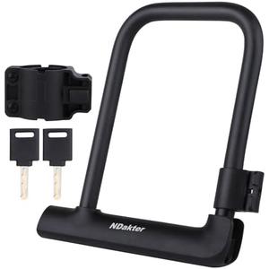 Bike U-Lock,14mm Mini Lightweight Bicycle U-Shaped Lock with 2 Keys,Portable Heavy-Duty and Solid Bicycle Lock for Mountain Bikes, Road Bikes, Shop Doors, with Sturdy Mounting Bracket