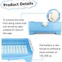 PINVNBY Large Rabbit Litter Box Bigger Pet Litter Pan Trainer with Drawer Corner Toilet Box for Adult Guinea Pigs Chinchilla Ferret Hedgehog Small Animals(Blue)