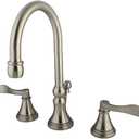 Kingston Brass KS2988DFL NuFrench Widespread Lavatory Faucet with Brass Pop-Up, Brushed Nickel