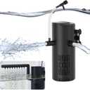 Aquarium Filter for 10-20 Gallon Tanks, Internal Fish Tank Filter, Submersible Turtle Tank Filter, with Aeration/Rainfall Modes and Dual Water Outlet