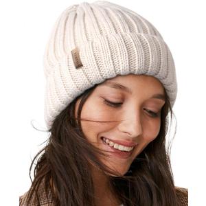 FURTALK Winter Hats for Women Fleece Lined Beanie Knit Chunky Womens Snow Cap (One Size, Beige)