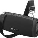 Tribit StormBox Lava Portable Bluetooth Speaker, 80W Loud Wireless Speaker, 24H Playtime, IP67 Waterproof, Bluetooth 5.4, Custom EQ, XBass, Built-in Mic, TWS Pairing for Camping/Beach/Party/Outdoor (Black)