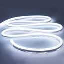 iNextStation 12V LED Strip Lights 16.4FT, Flexible Silicone Neon Rope Light, Waterproof, Cuttable, Dimmable & Linkable, for Cabinet, Ceiling, Wall, Bedroom, Kitchen (16.4FT(No Plug), White)