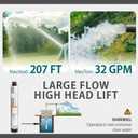 WASSERMANN 4" Septic Pump Submersible Effluent/Cistern Bottom Suction Pump with 33FT Cable,1HP,230V/60HZ,32GPM,207FT Head,Stainless Steel Deep Well Pumps for Septic Tank Home