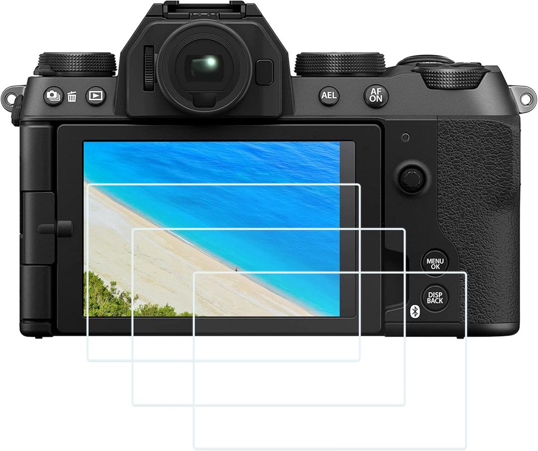 2 x PCTC X-S10 Screen Protector for Fujifilm X-S10 X-T30 X-T20 X-T10 X-F10 X-E3 X-T100 X-A1 X-A2 X-M1Not for X-S20 Camera, 0.3mm 9H Hardness Ultra Clear Tempered Glass Screen Anti-Scratch (3 Pack)