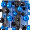 2 x Seenelling 25 Pcs Blue and Black Birthday Party Decor Sets