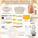 Nitial Sourdough Starter Kit, 5" Round and 6.5" Oval Mini Banneton Bread Proofing Basket Set of 6 Bread Baking Supplies Sourdough Kit Tools 24 oz Starter Jar Glass for Baker Women Wife