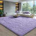 EVOIONOS 5x8 Washable Large Area Rug Living Room, Fluffy Shag Rug Bedroom, Ultra Soft Plush Non Slip Carpet Indoor Floor Bedside Nursery Kids Girls Room Dorm, Home Decor Aesthetic, Lavender Purple