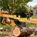 2-in-1 Cordless 8 Inch Pole Saw & Mini Chainsaw Compatible with Dewalt 20V Max Batteries (Not Included), Electric Pole Saws for Tree Trimming Battery Powered with 15.5 FT Max Reach Extension Pole