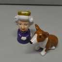 Abbott Collection 27-KITSCH-303 Queen and Corgi Salt and Pepper Shaker Set, Purple/Brown, 3.5" H (Queen & Corgi Salt & Pepper-3.5"H)