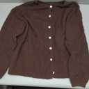 KIRUNDO Womens Cardigans Casual Loose Button Up Long Sleeve Crewneck Knit Cardigan Sweaters Open Front Outerwear Coats (XX-Large, Brown)
