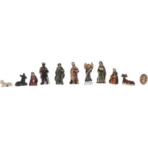 BFYDOAA Nativity Scene Set of 11 Mini Figurines Resin Miniature Nativity Collections Christmas Tabletop Holy Family Ornaments for Religious,Mantel,Xmas Gift