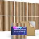 6Pack Large Acoustic Panels, Self-Adhesive Soundproof Wall Panels, Sound Proof Foam Panels for Walls, Decorative Acoustic Wall Art for Recording Studio, Home, Office, 24240.4", Rustic Oak Color