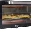 Total Chef Toaster Oven - Countertop Oven for Toast, Bake, Broil, Pizza, Compact Size For Small Kitchen, Appliance with Timer, Black, 4 Slice Toaster Oven