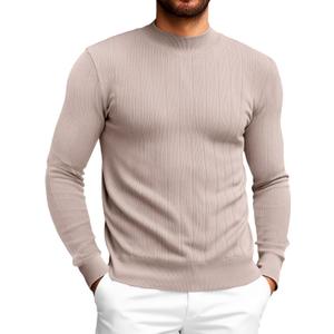 Runcati Mens Mock Turtleneck Sweater Slim Fit Casual Ribbed Knitted Pullover Fall Winter Basic Warm Sweaters