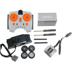 4 Pcs Train Motor kit, Power Function Train Motor Set, Science and Technology Power Function Kit, Remote Battery Box Receiver Set