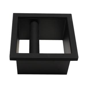 Espresso Coffee Ground Knock Box Chute, Built-in Desktop Waste Bucket, Stainless Steel Bottomless Knocking Residue Box (Rectangle)