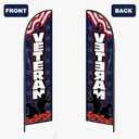 Veteran Feather Flag Banner - 11.5x2.5 Ft Veterans Day Swooper Flag for Outdoor Events -Thank You Veterans Patriotic Signs Windless Full Sleeve Banner for Outside Yard Decoration (Only Flag)